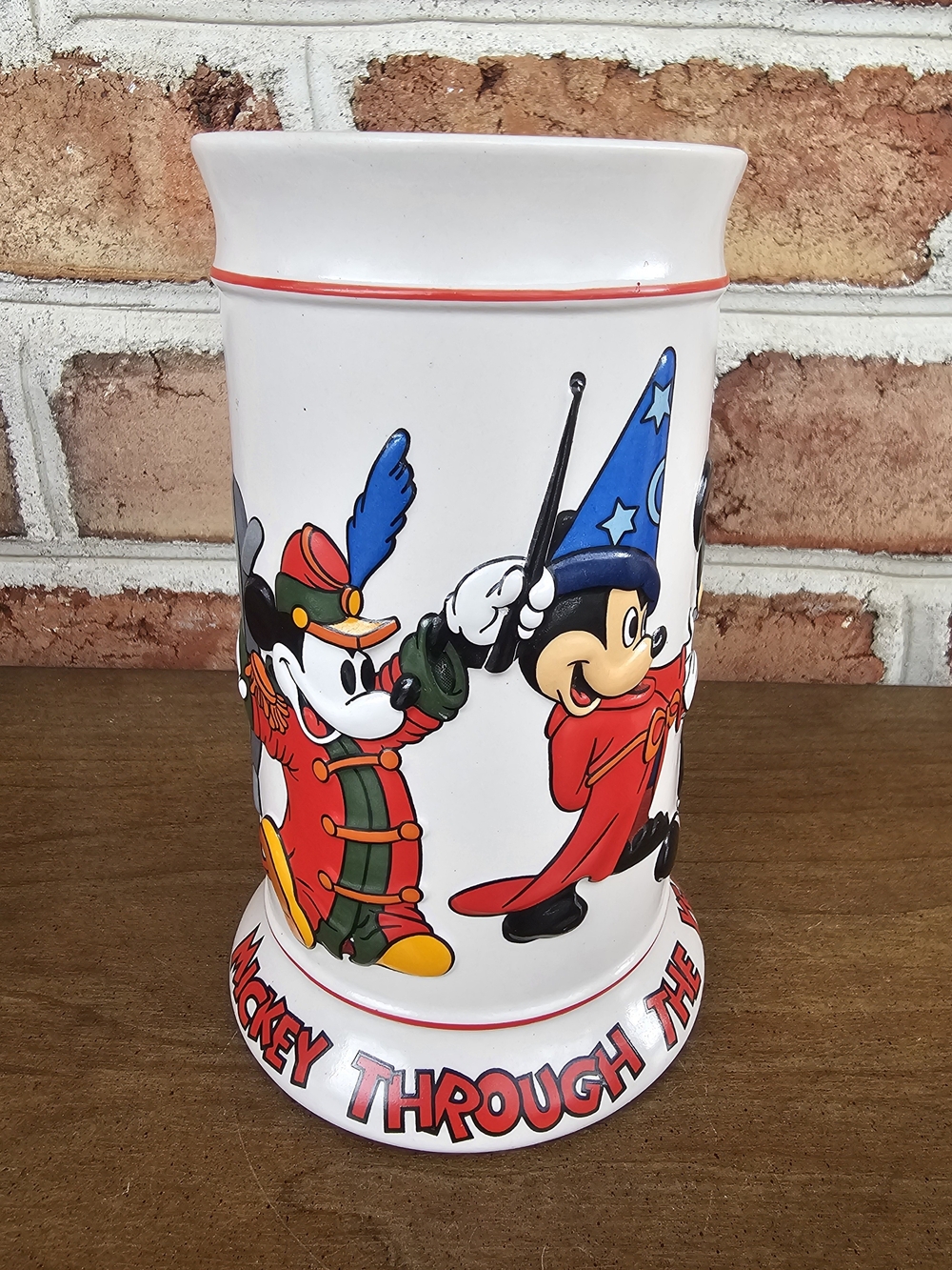 Disney Mickey Mouse Ceramic Mug — White with Red, Blue, Yellow Accents